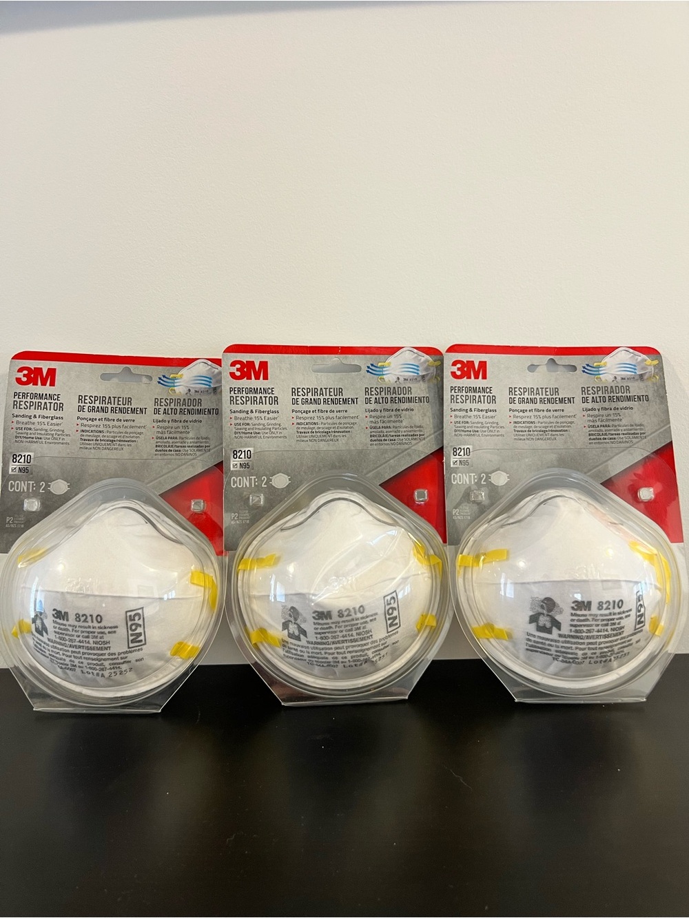 3M 8210 N95 Respirator Mask - White (2-Pack)
